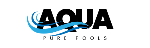 Black and Blue Aqua Pure Pools Logo